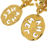 Chanel Vintage Gold Logo Earrings with Box