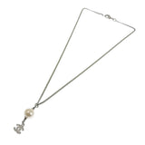 Chanel Coco Mark Pearl Rhinestone Necklace 40cm