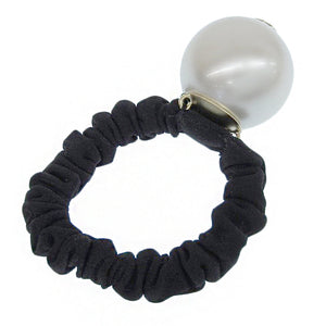Chanel Hair Tie with Faux Pearl Logo