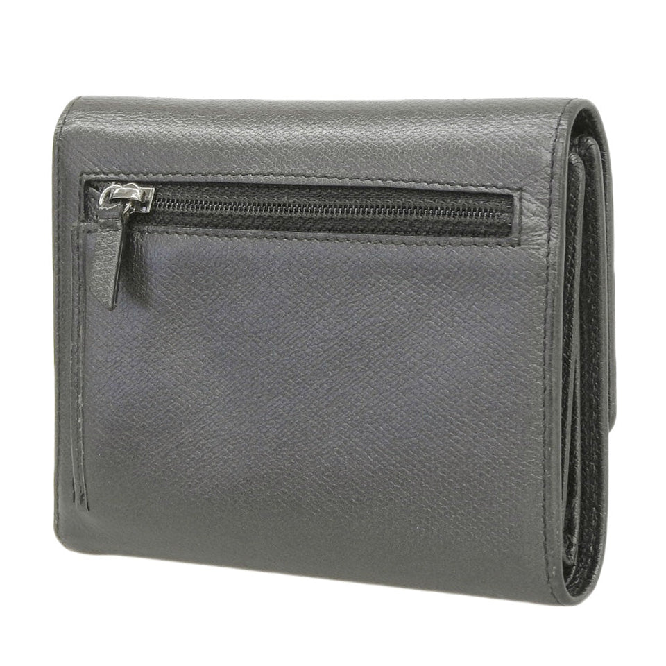 Chanel Leather Trifold Wallet Black