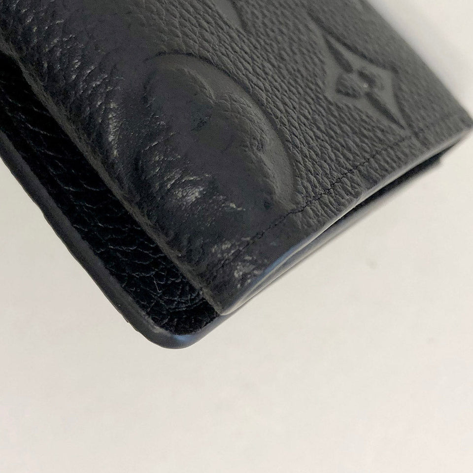 Louis Vuitton Envelope Card de Visit Monogram Implant Noir Black