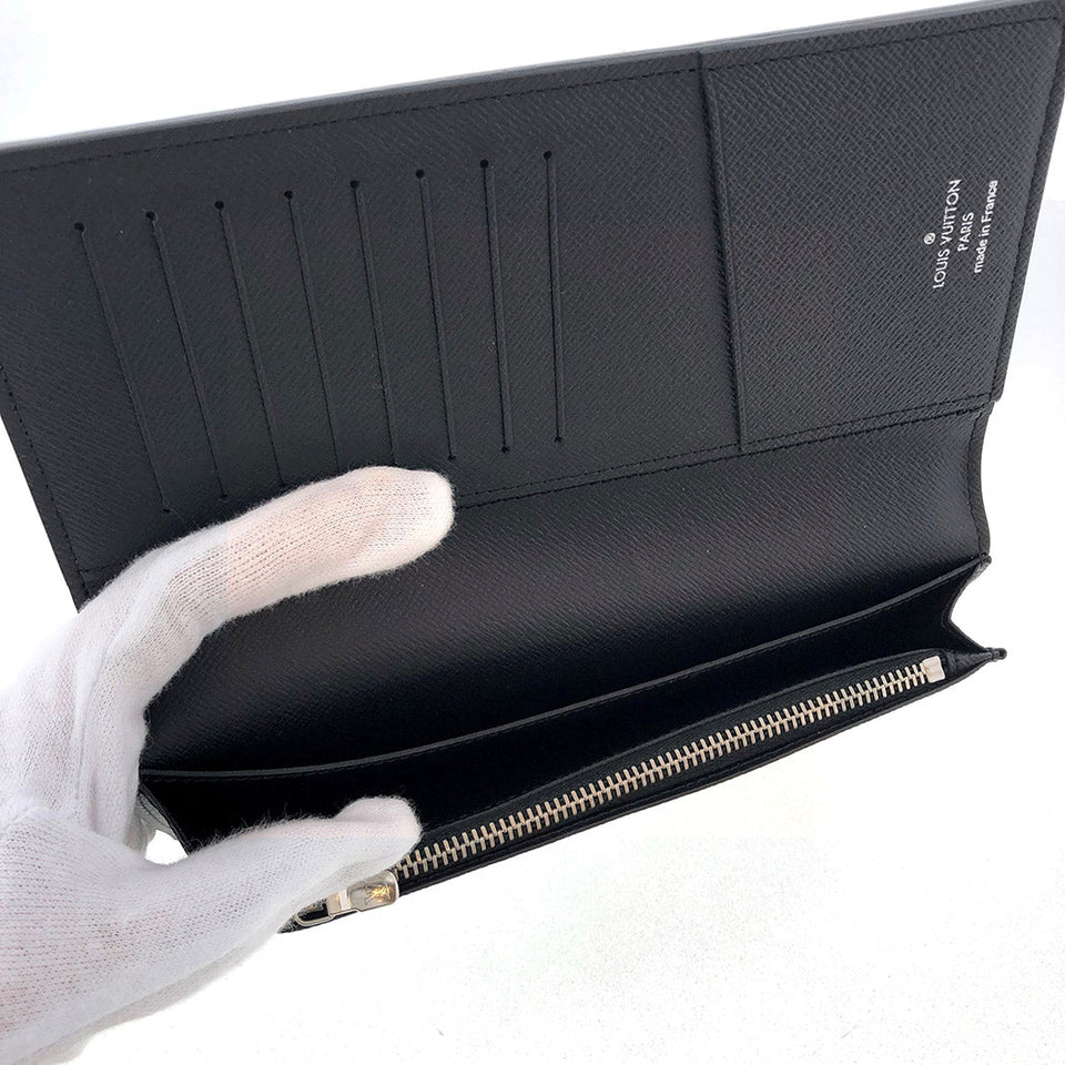 Louis Vuitton Portefeuille Brother Epi Bifold Long Wallet Noir Black