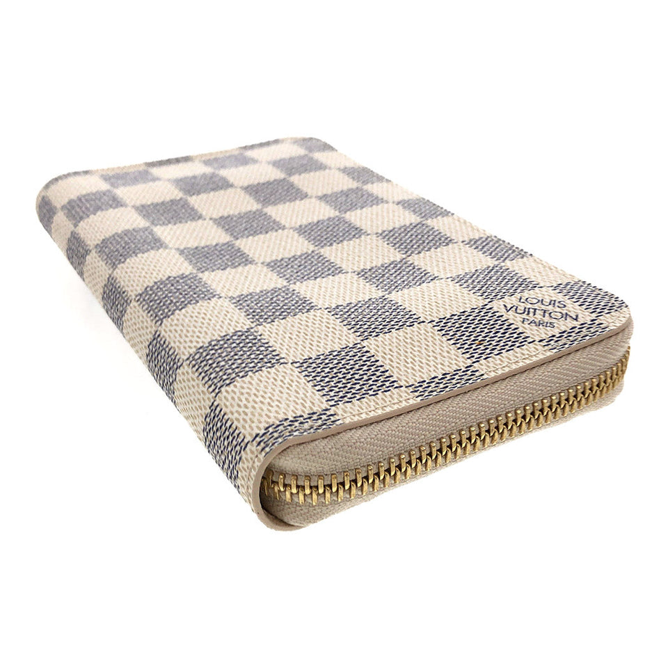 Louis Vuitton Zippy Compact Wallet Damier Azur Bifold Round Zipper