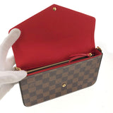 Louis Vuitton Pochette Felicie Damier Ebene Chain Wallet Shoulder Bag