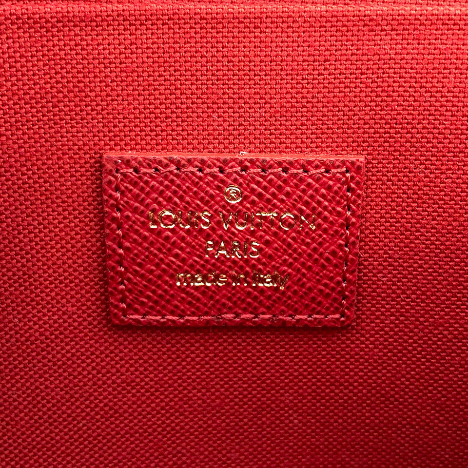 Louis Vuitton Pochette Felicie Damier Ebene Chain Wallet Shoulder Bag
