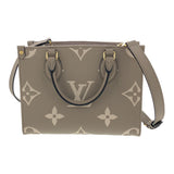 Louis Vuitton On The Go PM Monogram Implant 2way Tourtrell Creme Beige Shoulder Bag