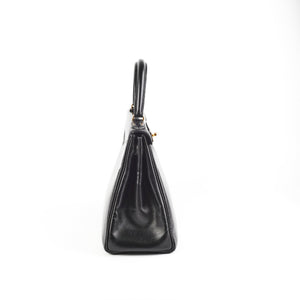 Hermes Kelly 28   Noir Box L Circle Stamp