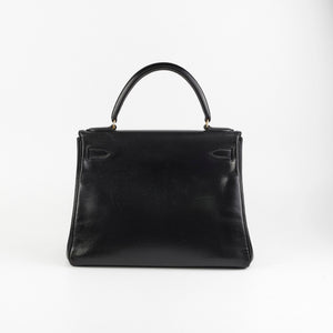 Hermes Kelly 28   Noir Box L Circle Stamp