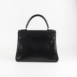 Hermes Kelly 28   Noir Box L Circle Stamp