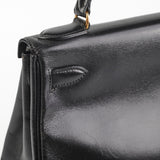 Hermes Kelly 28   Noir Box L Circle Stamp