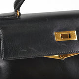 Hermes Kelly 28   Noir Box L Circle Stamp