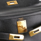 Hermes Kelly 28   Noir Box L Circle Stamp