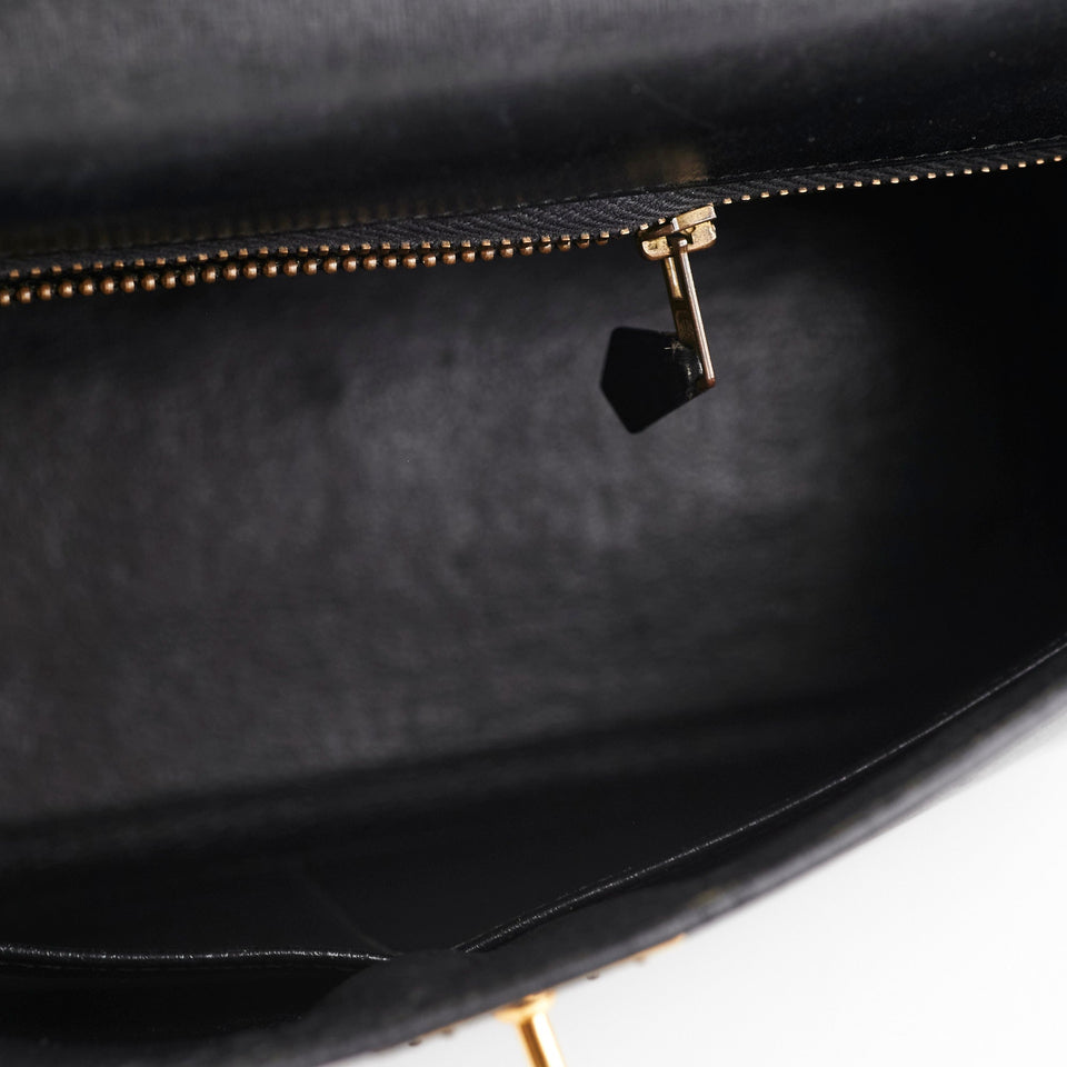 Hermes Kelly 28   Noir Box L Circle Stamp