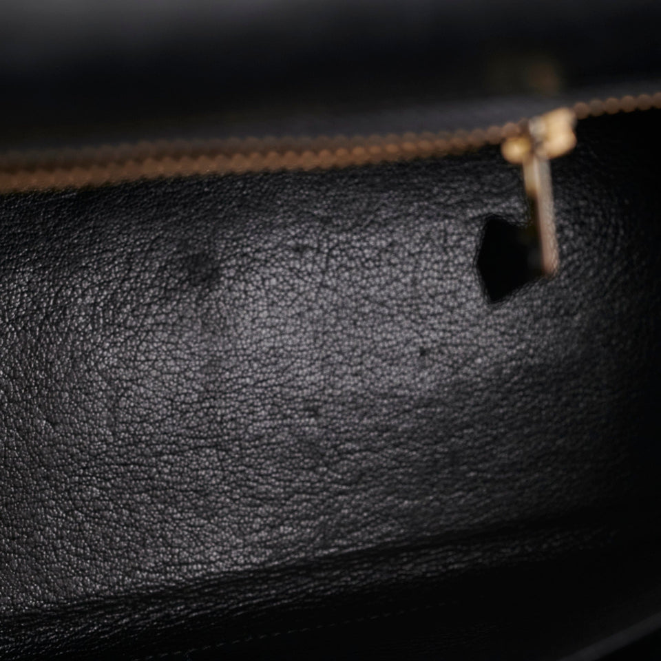 Hermes Kelly 28   Noir Box L Circle Stamp