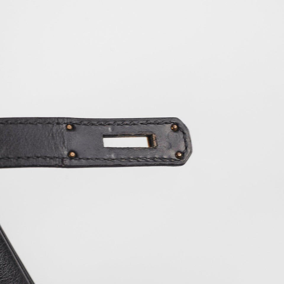 Hermes Kelly 28   Noir Box L Circle Stamp