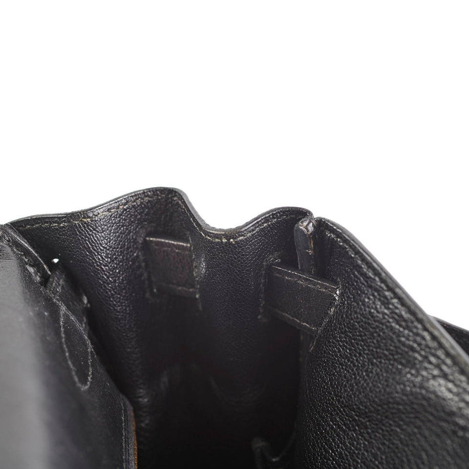 Hermes Kelly 28   Noir Box L Circle Stamp