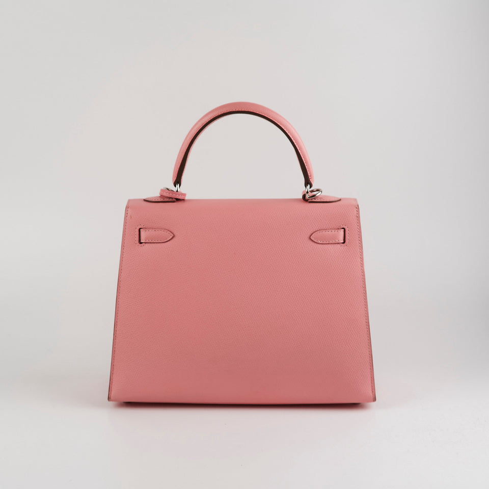 Hermes Kelly 25 Sellier Epsom Rose Confetti - Y Stamp