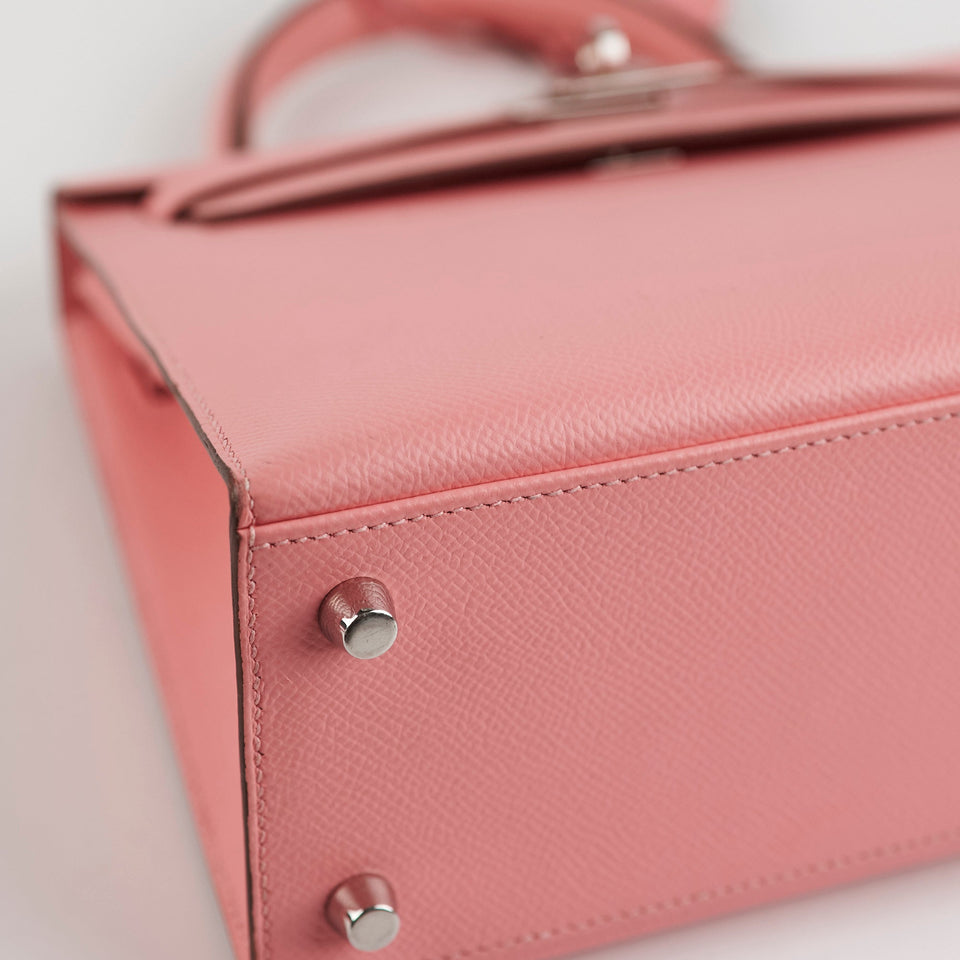 Hermes Kelly 25 Sellier Epsom Rose Confetti - Y Stamp