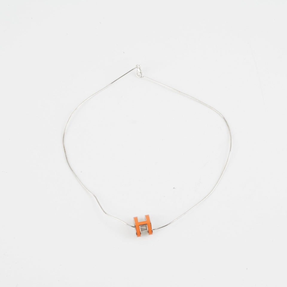 Hermes H Necklace Orange