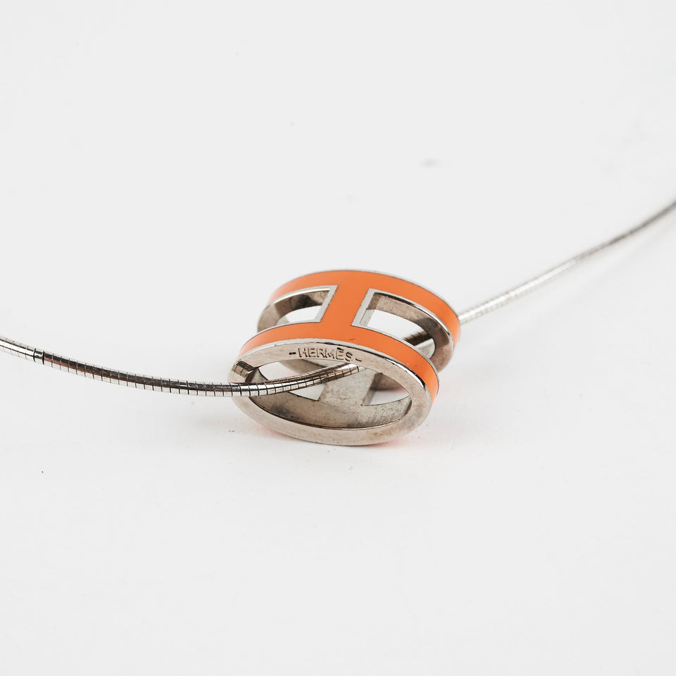 Hermes H Necklace Orange
