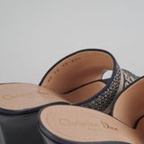 Dior Dway Navy Heeled Slides 37.5