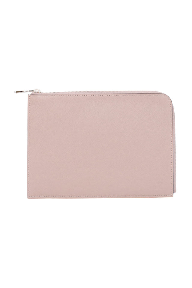 Louis Vuitton Dusty purple po jour taupe leather zipper clutch