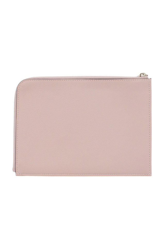 Louis Vuitton Dusty purple po jour taupe leather zipper clutch