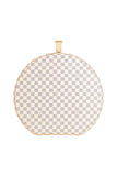 Louis Vuitton Damier Azur canvas Boite Chapeaux Hat Box 40 with natural cowhide leather, adjustable top handle and polished brass hardware. Handbag
