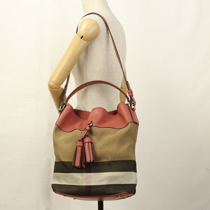 Burberry 4050677 Shoulder Bag Nova Check Mega Check Tassel 2WAY Bucket Bag cotton, Jute Multicolor Women