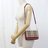 Burberry Chain Nova Check Shoulder Bag cotton leather beige Women