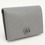 Gucci 456126 Bi-fold wallet Double G Flap wallet leather gray Women(unisex)