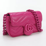 Gucci 699757 ChainShoulder Bag GG Marmont/Quilted leather pink Women