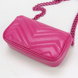 Gucci 699757 ChainShoulder Bag GG Marmont/Quilted leather pink Women