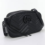 Gucci 634936 GG Marmont Small camera bag Shoulder Bag leather black Women