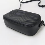 Gucci 634936 GG Marmont Small camera bag Shoulder Bag leather black Women