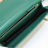 Gucci 615523 Interlocking G Chain wallet leather Green Women