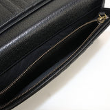 Gucci 428740 Long wallet GG Marmont Double G Folding long wallet leather black mens
