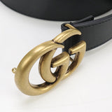 Gucci GU88987 Reversible Slim Belt Double G belt leather black mens