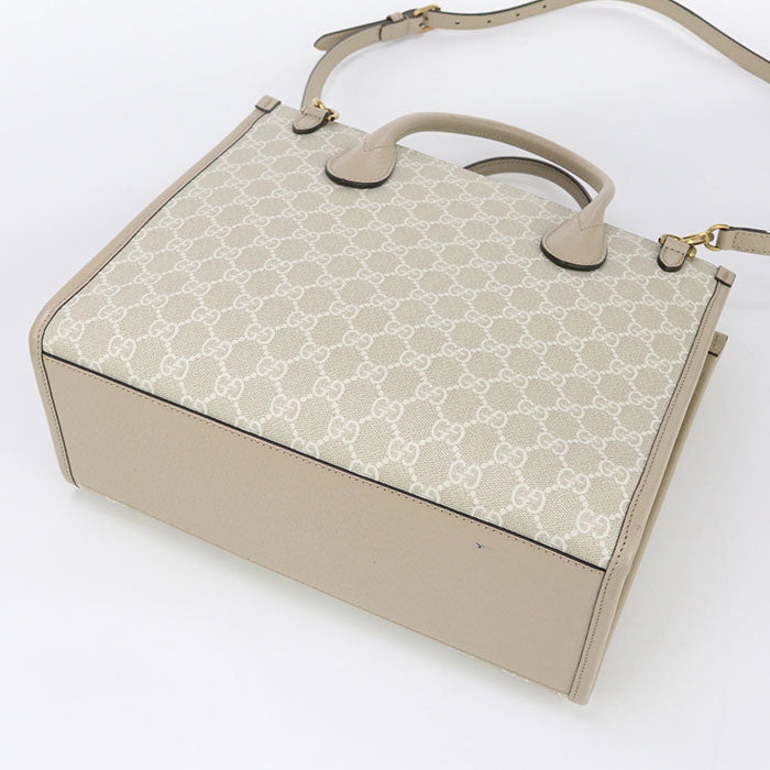 Gucci 659983 Tote Bag Interlocking G 2WAY Tote Bag GG Supreme, leather beige Women