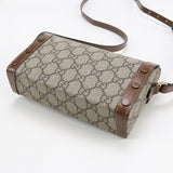Gucci GU89022 Horsebit 1955 Mini Shoulder Bag GG Supreme Canvas beige Women