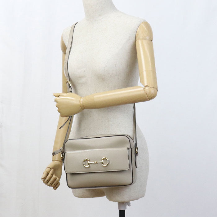 Gucci 645454 Shoulder Bag Gucci Horsebit 1955 leather beige Women