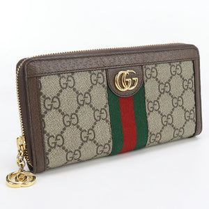 Gucci 523154 96IWG 8745 Long Wallet Ophidia GG Zipper Wallet GG Supreme Canvas, leather Multicolor Women