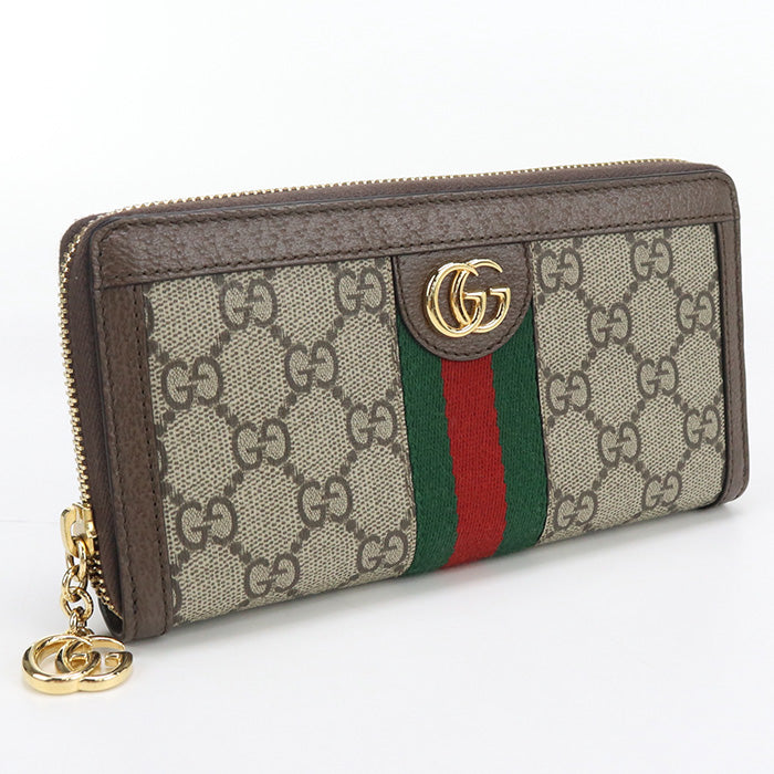 Gucci 523154 96IWG 8745 Long Wallet Ophidia GG Zipper Wallet GG Supreme Canvas, leather Multicolor Women