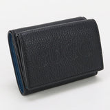 Gucci 736151 0E8IG 1000 Tri-fold wallet Gucci Logo Mini wallet leather mens(unisex)