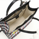 Gucci 659983 Tote Bag Check Pattern 2WAYTote Bag Nylon,Raffia multicolor Women