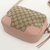 Gucci 449413 Shoulder Bag Pochette GG canvas,leather beige Women