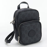 Gucci 672952 Shoulder Bag GG Supreme Interlocking G Mini bag PVC, leather black mens