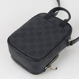 Gucci 672952 Shoulder Bag GG Supreme Interlocking G Mini bag PVC, leather black mens