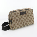 Gucci 449174 body bag GG canvas Waist bag canvas, leather beige mens(unisex)