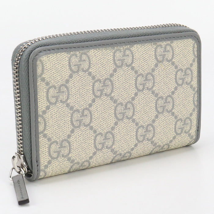 Gucci 255452 coin purse GG Supreme Zip coin case PVC gray Women(unisex)